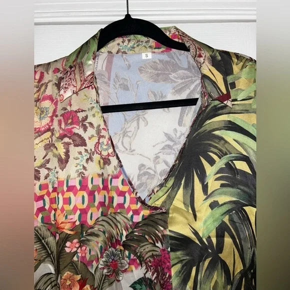 Tropical print dress. Size S. Never worn - Picture 4 of 8